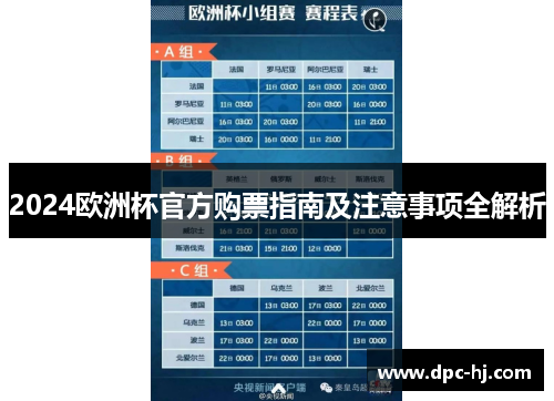 2024欧洲杯官方购票指南及注意事项全解析